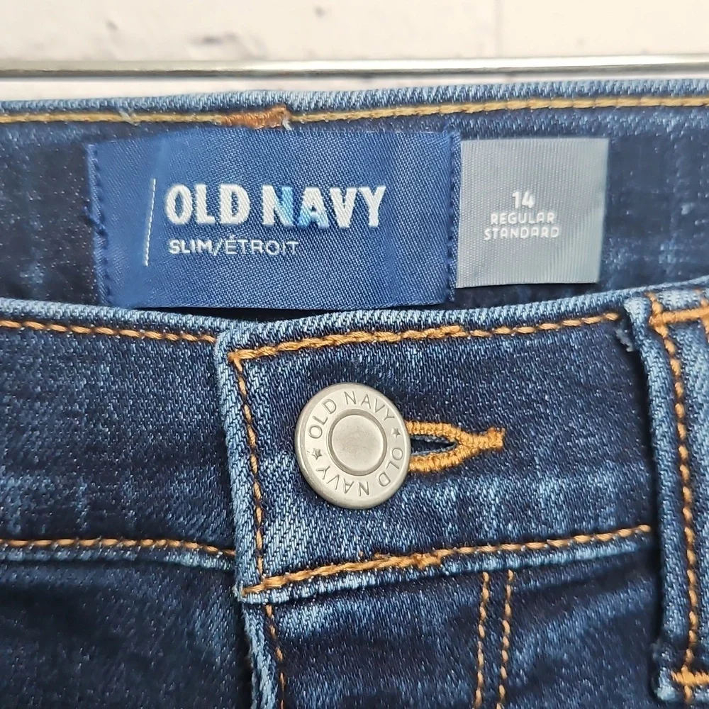 Old Navy Kids Slim High Rise Distressed Jeans Size 14